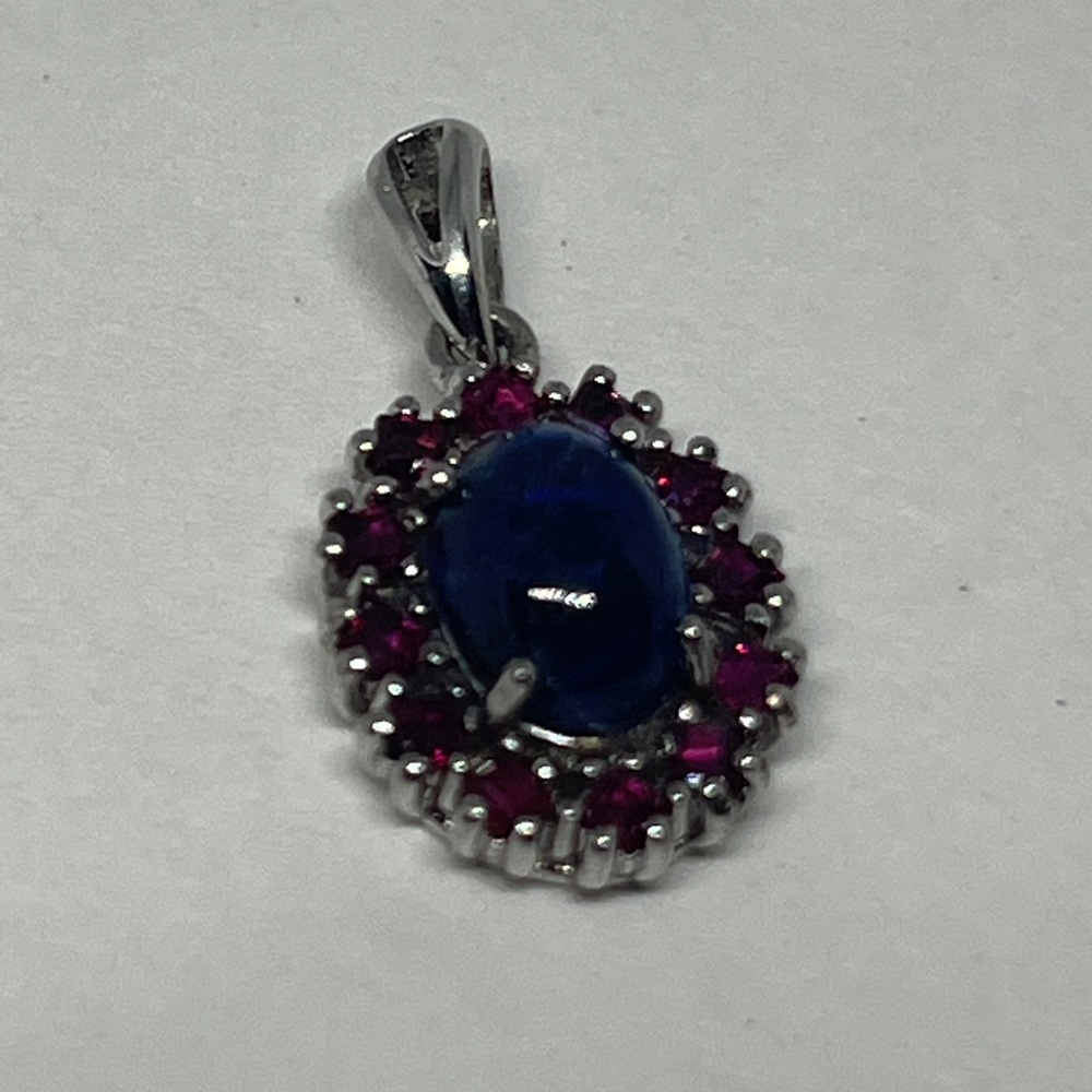Sterling silver amethyst and garnet pendant